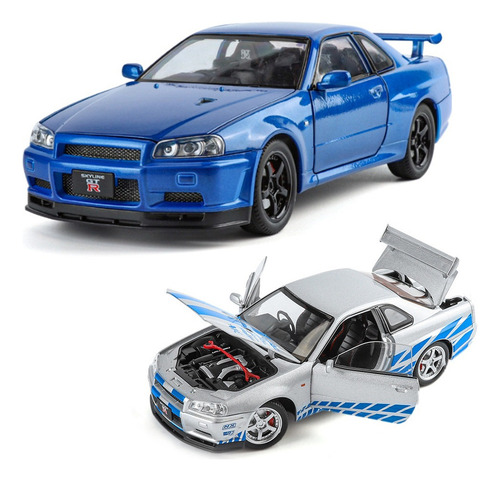 Rápido Y Furioso 2 Brian Nissan Gtr R34 Con Luz Sonido 1/24