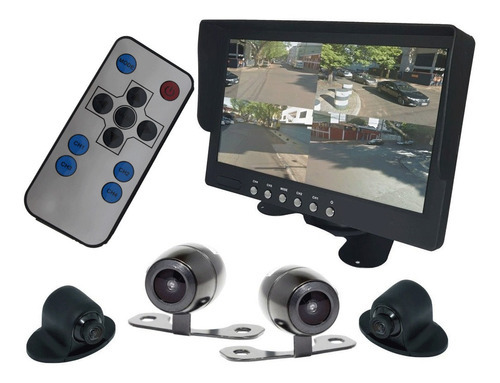 Kit Monitor Com 4 Câmeras Roadstar Rs816br P/ Estacionamento