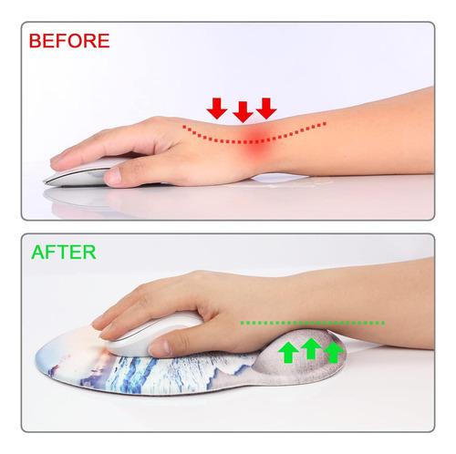 Hu Mouse Pad Ergonômico Com Apoio Para Pulso,