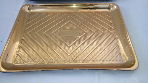 Bandejas De Plástico Doradas Rectangular Pack Somos Tienda V