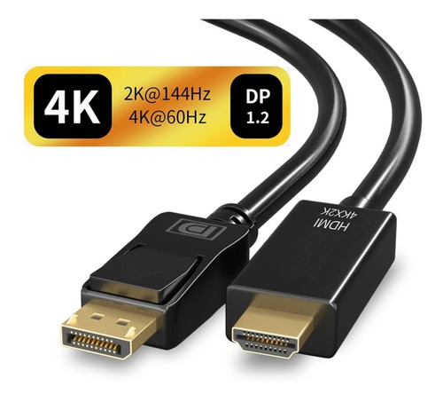 Cable Adaptador Displayport - Hdmi 4k 3d Conectores Oro