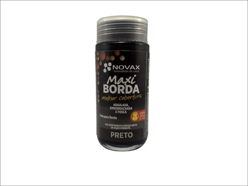 Tinta Borda Italiana Para Couro Preto Fosco Novax 100ml