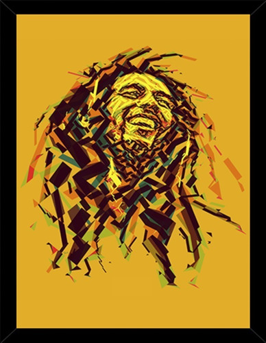 Quadro Bob Marley Reggae Musica 30x40 Com Vidro