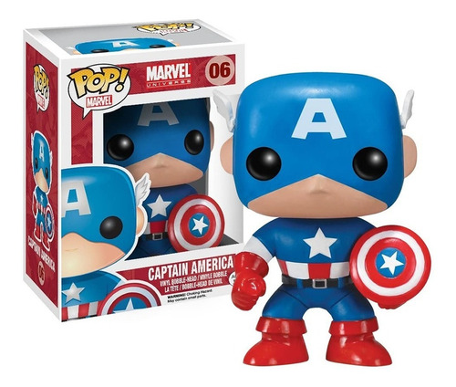 Imagem 1 de 3 de Boneco Funko Pop Capitão América 06 - Marvel Original