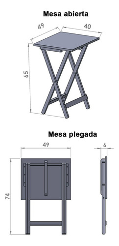 Mesa De Centro Minimalista Auxiliar Plegable Madera Mainstay Color Gris