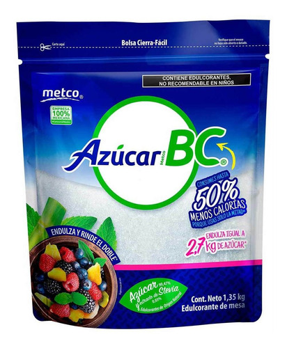 Azúcar Bc Baja En Calorías Metco 1.350kg