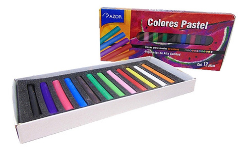 Set 12 Colores Pastel Toque En Seco Gises Dibujo Stafford 