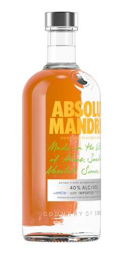 Imagen 2 de 3 de Absolut Mandarin Vodka 750 Ml