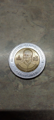 Moneda De Colección De 5 Pesos, Francisco Javier Mina 