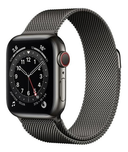 Apple Watch  Series 6 (GPS+Cellular) - Caixa de aço inoxidável grafite de 40 mm - Pulseira estilo milanês grafite