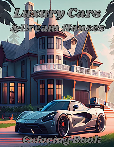 Libro: Luxury Cars & Dream Houses Coloring Book: Beautiful C