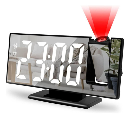 Reloj Digital Con Pantalla Grande Proyección De Techo De Rel