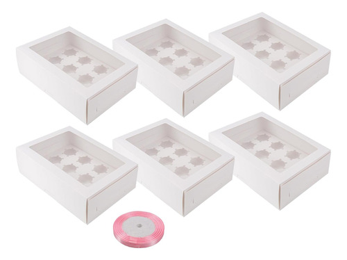 Caja Para Cupcakes Con 12 Agujeros, 6 Uds., Cajas Para