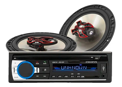 Imagen 1 de 6 de Combo Audio Car Stereo Bluetooth + 6 Pulgadas Bravox Xline P