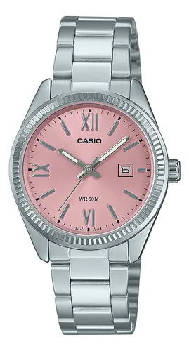 comprar Reloj Mujer Casio Ltp-1302dd-4a1vdf Core Ladies Correa Plateado Bisel Plateado Fondo Rosa