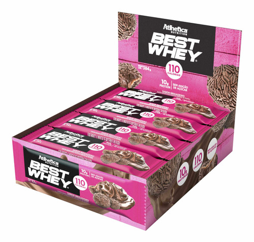 Atlhetica Nutrition Best Whey Bar Brigadeiro Display Com 12 Unidades De 32g