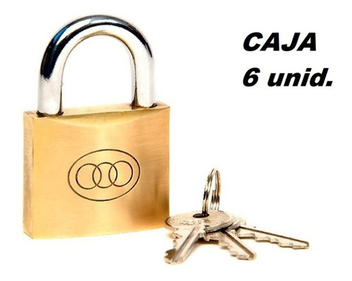 Imagen 1 de 10 de Candados De Bronce 25mm Mayorista 6 Unidades Pesados 3 Llave