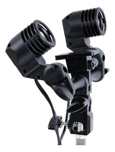 Soporte Con Socket Doble Lh-02 P/ Lampara Y Sombrilla Godox