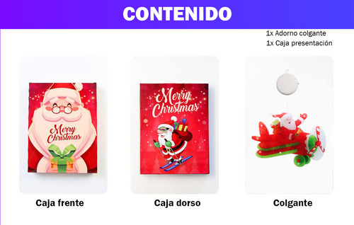 Luces Navidad Led Adorno Deco Colgante Pila Luces Cálida Papa Noel Avion Rojo Alitrade MQ-13
