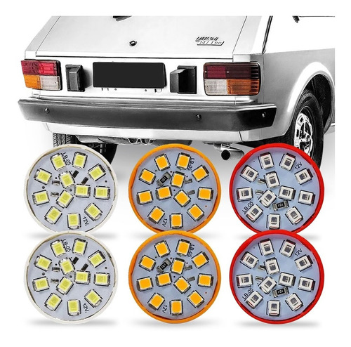 Kit 6 Lampada Led Para Lanterna Fiat 147 1976 77 78 A 1986