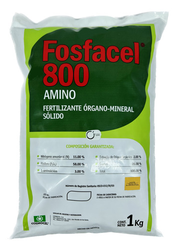 Fosfacel 800 Amino Nutriente Foliar Alto En Fosforo 1 Kg