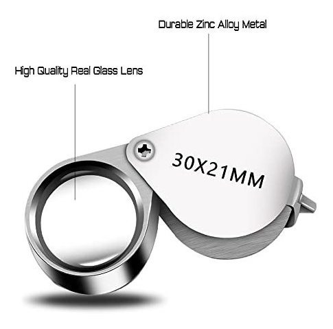 Lupa Jewelers, Lupa, Bolsillo, Plegable, 30 X 21 Mm, Ojo De
