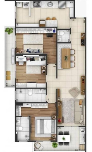 Imagem 15 de 15 de Apartamento, 3 Dorms Com 105.31 M² - Guilhermina - Praia Grande - Ref.: Fct49 - Fct49