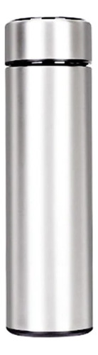 Garrafa Térmica com Termômetro Prata em Aço Inoxidável Preserva Temperatura