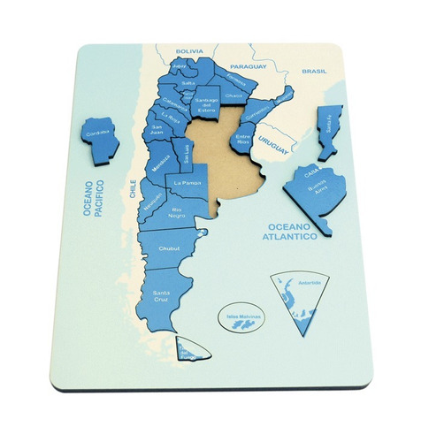 Juego Didactico Con Piezas En Madera Encastre Mapa Argentina