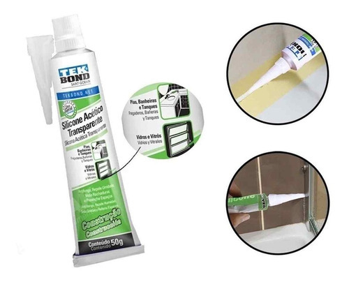 Tubo de construcción de silicona acética antifúngica Tekbond, 50 g