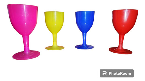  Copas Vino Plasticos 5.5oz Inastilable Rojo,azul,negro.bl.