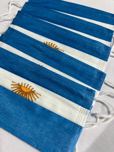Imagen 4 de 4 de Barbijo Argentina Descartable Calidad Superior ** X 10u **