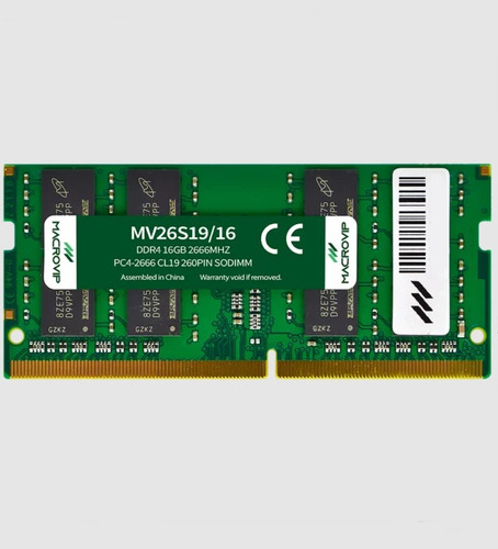 Memória Macrovip Ddr4 16gb ( 1 X 16 ) 2666mhz Para Notebook