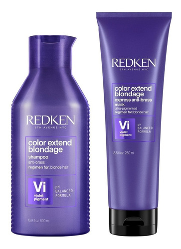 Shampoo 500ml + Mascarilla Cabello Rubio Redken Blondage