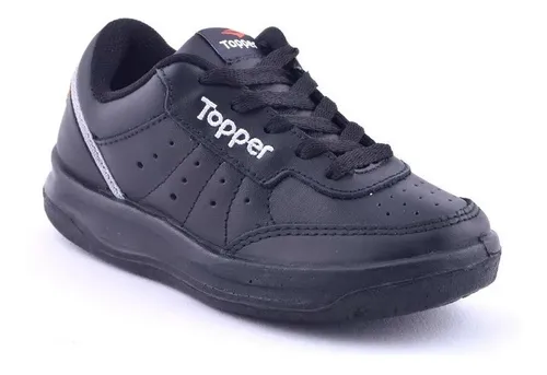 Zapatillas Topper Cuero X Forcer Niño Urbanas Original Negras