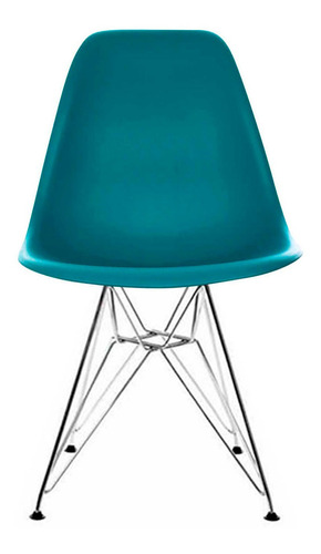 Silla Dsw Réplica Eames Base Metal Petroleo Form