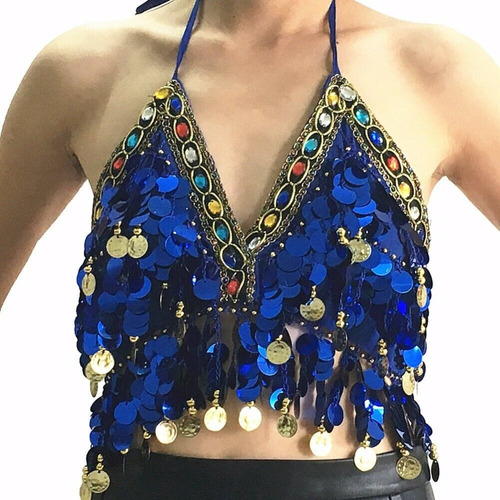 Sujetador Halter Para Danza Del Vientre Performance Top Con