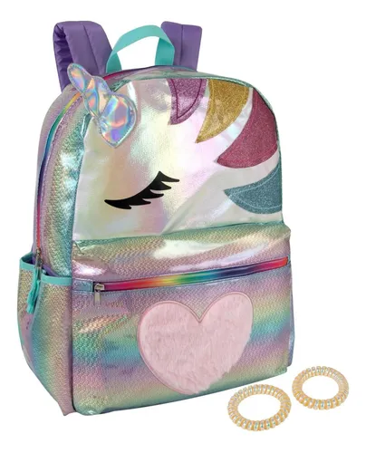 Mochila Holográfica Impermeable De Unicornio Arcoíris Emma &