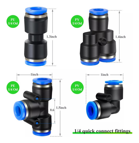 X40 Conector De Manguera Unión Neumáticos Pu Pv Pe Py 8mm