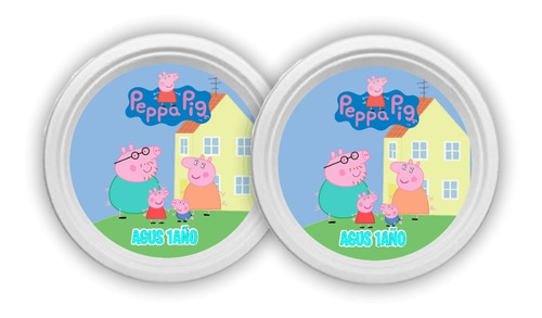 Peppa Pig Platos Pack X10 Personalizados 21x2cm Grande