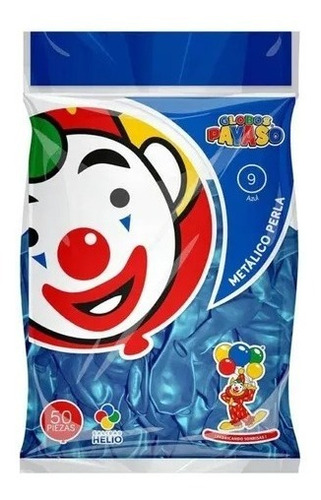 Bolsa De Globos Payaso Metálicos 50pz Cumpleaños Latex #9