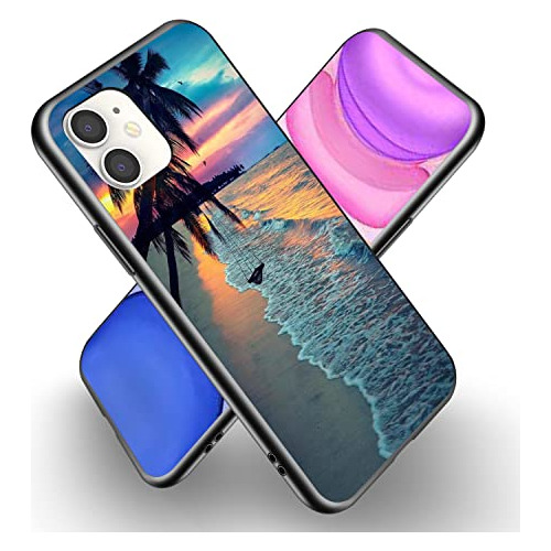 Funda Para iPhone 11 Pro Max- 6.5pulgada Sunset Beach Palm T