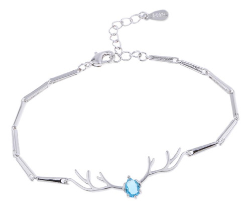 Brazalete De Asta De Ciervo De Plata Brazalete De Azul
