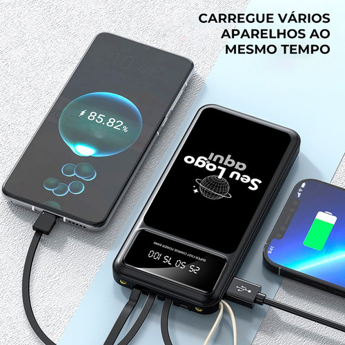 Kit 50 Power Bank 10000 Personalizado Com Logo