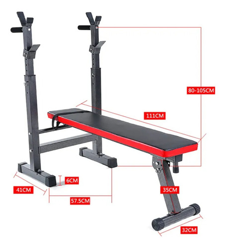 Press Banca Gym Banco Plegable 6 Reg Multiangular + Fondos
