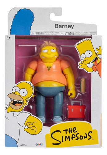 Boneco Barney De 12cm Com Lanche E Maleta - Os Simpsons