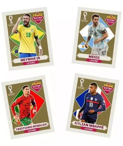 NEYMAR JUNIOR (Brasil) - KIT COM AS 4 FIGURINHAS EXTRA LEGENDS