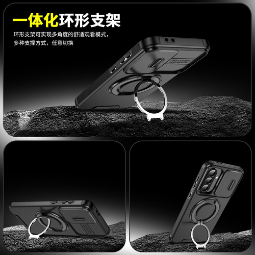 Funda Para Galaxy A56 Ringke Uso Rudo Anillo + Tapa Camara Negro Ringke