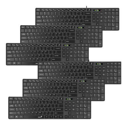 Pack X 6 Teclados Usb Slimstar 126 Genius Somos Mayoristas