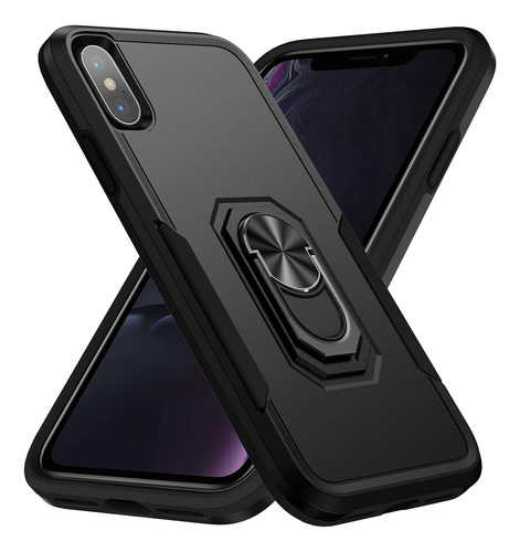 Funda Para iPhone X Afarer Color Negro De Doble Capa